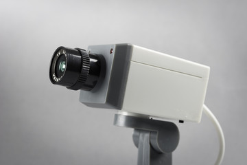 CCTV security camera monitor in office building