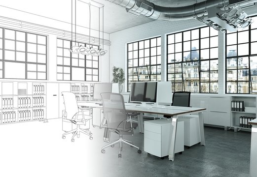 Entwurf modernes Büro