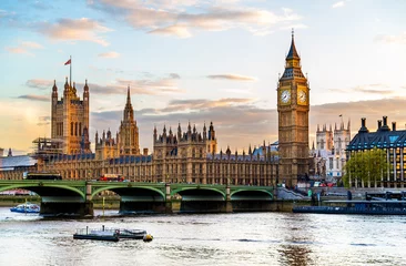 Wall murals London The Palace of Westminster in London in the evening - England