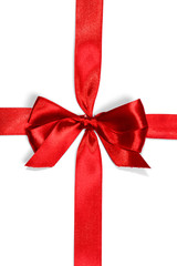 Shiny red satin ribbon