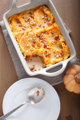 Parmentier of pumpkin and potatoes with beef