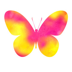 colorful_pink-red_watercolor_butterfly