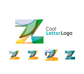 Set of abstract Z letter company logos. Business icons