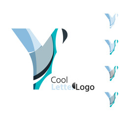 Obraz premium Set of abstract Y letter company logos. Business icons