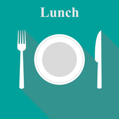 Illustration lunch in a flat vector