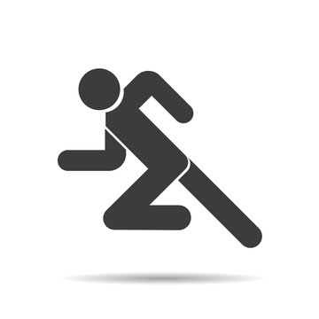 Running people in motion vector illustration