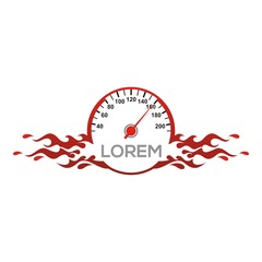Speedometer Logo Vector Red Race Racing Drag