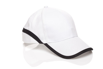 White baseball cap isolated on white background 
