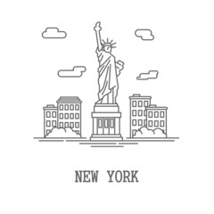 Naklejka premium Drawing silhouette New York City