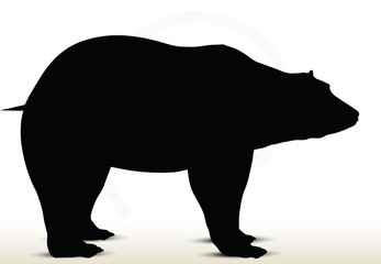 Vector Image - animal bear silhouette on white background