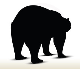 Vector Image - animal bear silhouette on white background