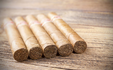 Close up picture of cuban cigars.