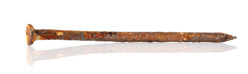 rusty nails isolated on white background