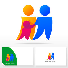 Family logo icon design template elements