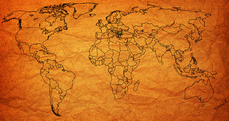 Obraz na płótnie Canvas bulgaria territory on world map
