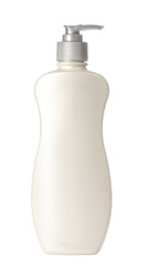 plastic bottles of body care and beauty products