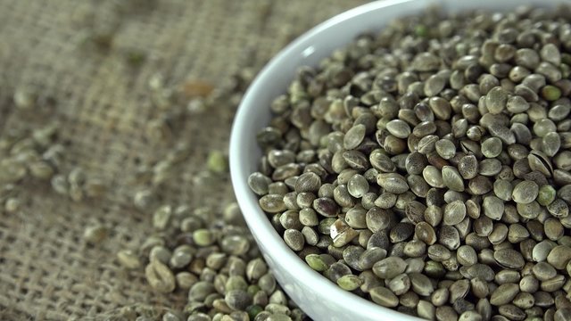 Portion of rotating Hemp Seeds (not seamless loopable)
