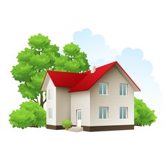 Vector illustration of cool detailed house icon isolated on