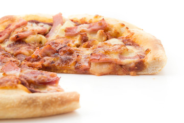 hawaiian pizza isolated on white background