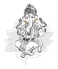 Lord Ganesha drawing vector