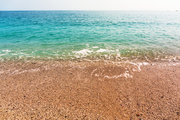 Coastline of Monterosso Beach at Ligurian Sea, Italy