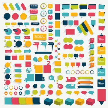 Collections of infographics flat design elements. 