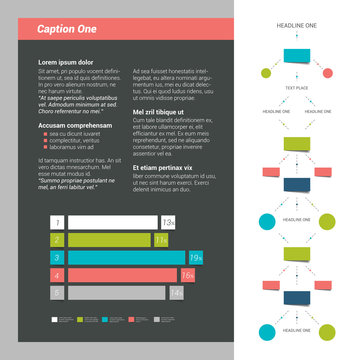 Booklet page. Magazine layout for infographics. 