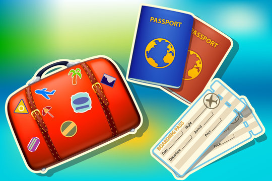 case passport and tickets