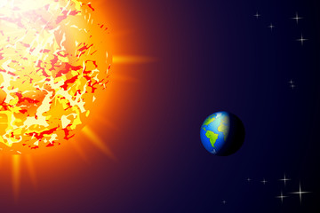 Obraz na płótnie Canvas sun and earth