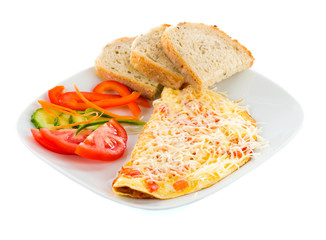 Cheese omlette with ham