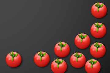 some tomatoes on dark