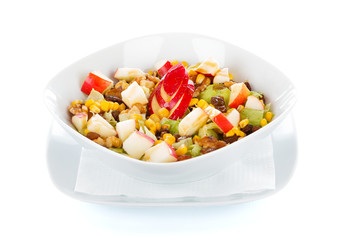 Honey and apple salad with vegetables