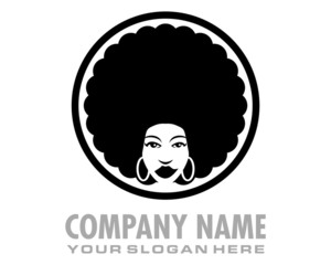 afro girl logo image vector