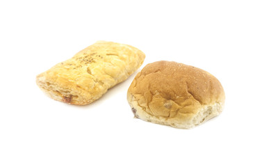 Bread Cut In Half On White Background