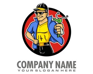 pesticides man character logo image vector
