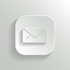 Mail icon - vector white app button