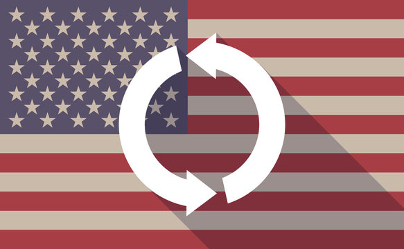USA flag icon with a recycle sign