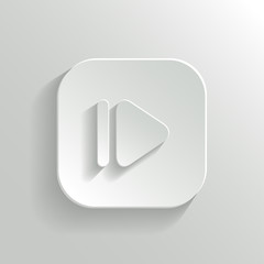 Media player icon - vector white app button
