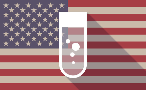 USA flag icon with a chemical test tube