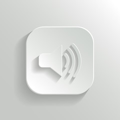 Speaker icon - vector white app button
