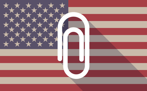 USA flag icon with a clip