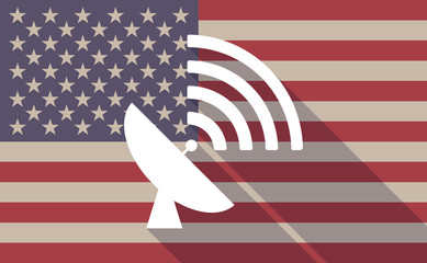 USA flag icon with a satellite dish © jpgon