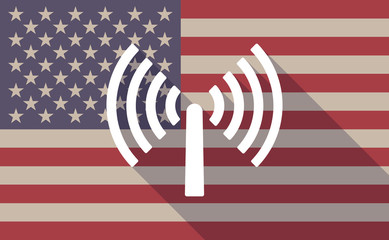 USA flag icon with an antenna
