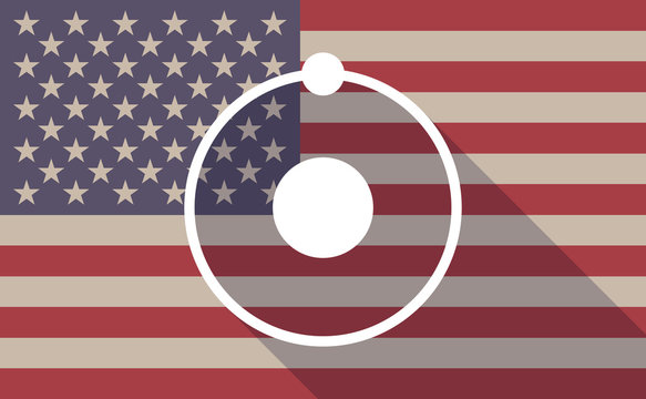 USA flag icon with an atom