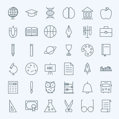 Line Education and Science Icons Set