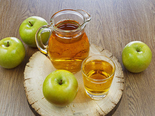 Apple juice in a bottle