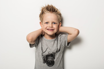 Portrait of cute little boy posing  