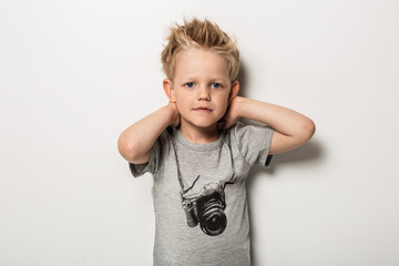 T-shirt with camera on a cute boy  