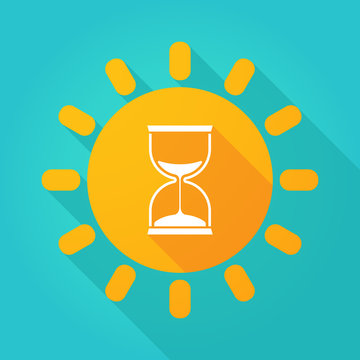 Long shadow sun icon with a sand clock Stock Vector | Adobe Stock