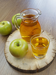 Apple juice in a bottle